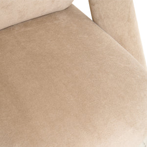 Stylish Dark Beige Velvet Lounge Chair