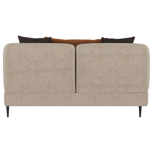 Repley - Upholstered Sculpted Track Arm Loveseat - Beige