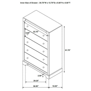 Harbington - 5 Drawer Chest - Chocolate