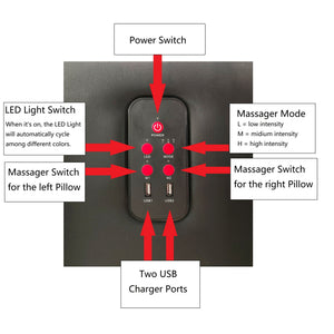 Platform Bed Frame With LED Lighting, tooth Music, Vibration Massage