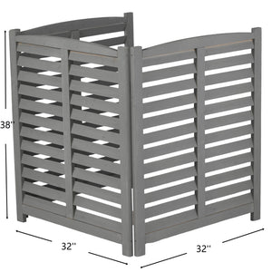 3 Panel Outdoor Wooden Air Conditioner Fence