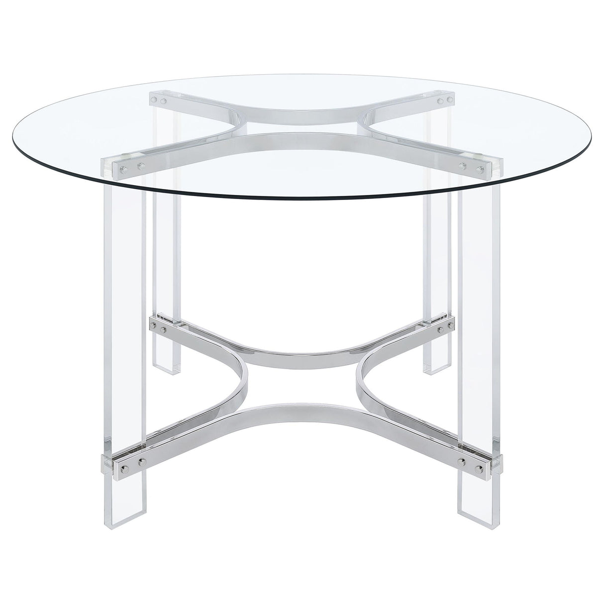 Uptown - 5 Piece Round Dining Set - Chrome