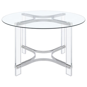 Uptown - 5 Piece Round Dining Set - Chrome