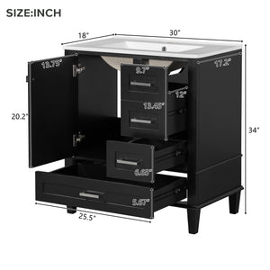 30" Bathroom Vanity with Sink Combo Set