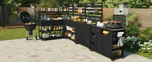 TOPMAX 41.7'' Large Patio Rolling Kitchen Island with Sink