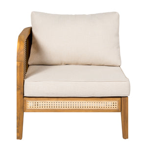 Kirkby Outdoor 5 Seater V-Shaped Acacia Wood Sofa