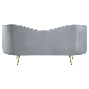 Sophia - 3 Piece Upholstered Channel Tufted Sofa Set - Gray