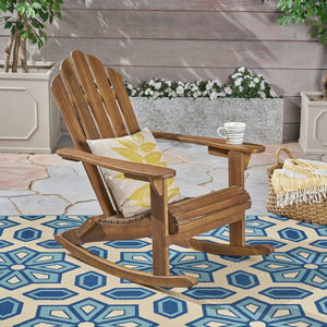 Echoes - Outdoor Acacia Wood Adirondack Rocking Chair - Best Buy Furniture