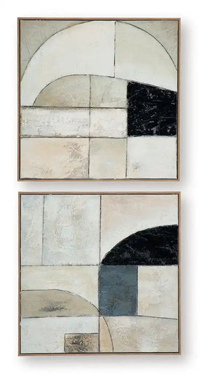 Bexlen - Wall Art Set (Set of 2) - Tan / Taupe / Black - Best Buy Furniture