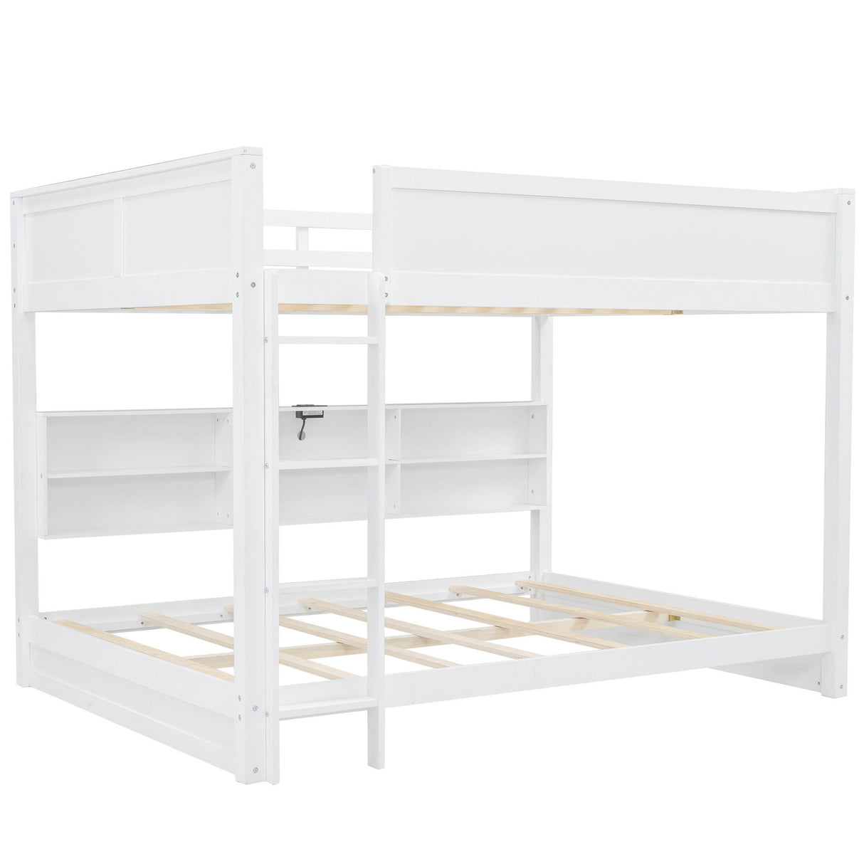 Bunk Bed With Storage Cabinets And USB Ports