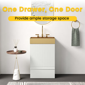 Gada 20" Striped Velvet Bathroom Vanity