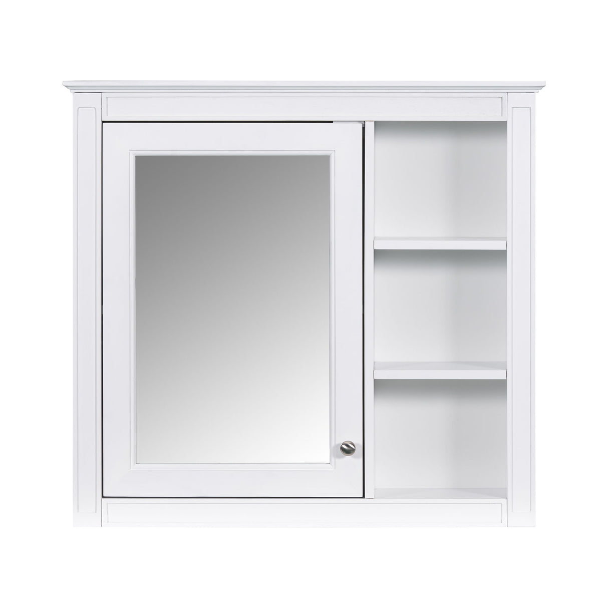 Bathroom Vanity With Top Sink, 2 Doors And 3 Drawers, Freestanding Set With Mirror Cabinet