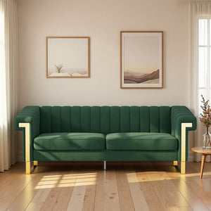 FX-P81-RG2 Retro Velvet 3-Seater Sofa