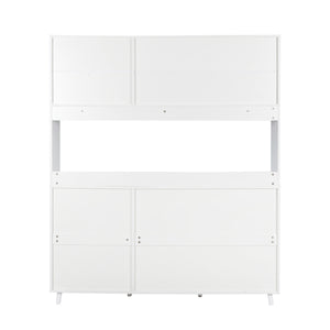 63" W Large Kitchen Hutch Cabinet, Freestanding Pantry Storage