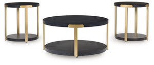 Shylore - Occasional Table Set (Set of 3) - Black / Brass Finish - Best Buy Furniture