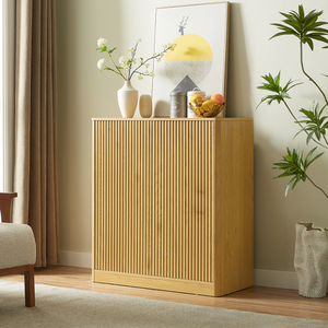 34.3" Modern Wavy Sideboard with Curved Contour Design