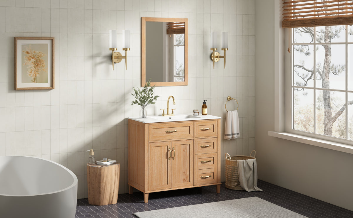 36" Bathroom Vanity with Ceramic Sink