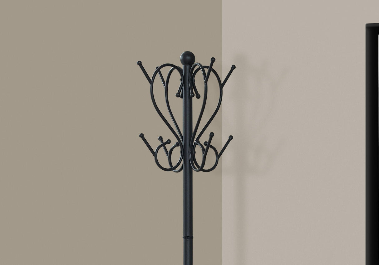 Coat Rack, Hall Tree, Free Standing, 8 Hooks, Entryway, Umbrella Holder, Transitional - Black - Best Buy Furniture