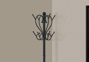Coat Rack, Hall Tree, Free Standing, 8 Hooks, Entryway, Umbrella Holder, Transitional - Black - Best Buy Furniture