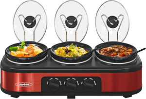 Triple Slow Cooker, Buffet Food Warmer