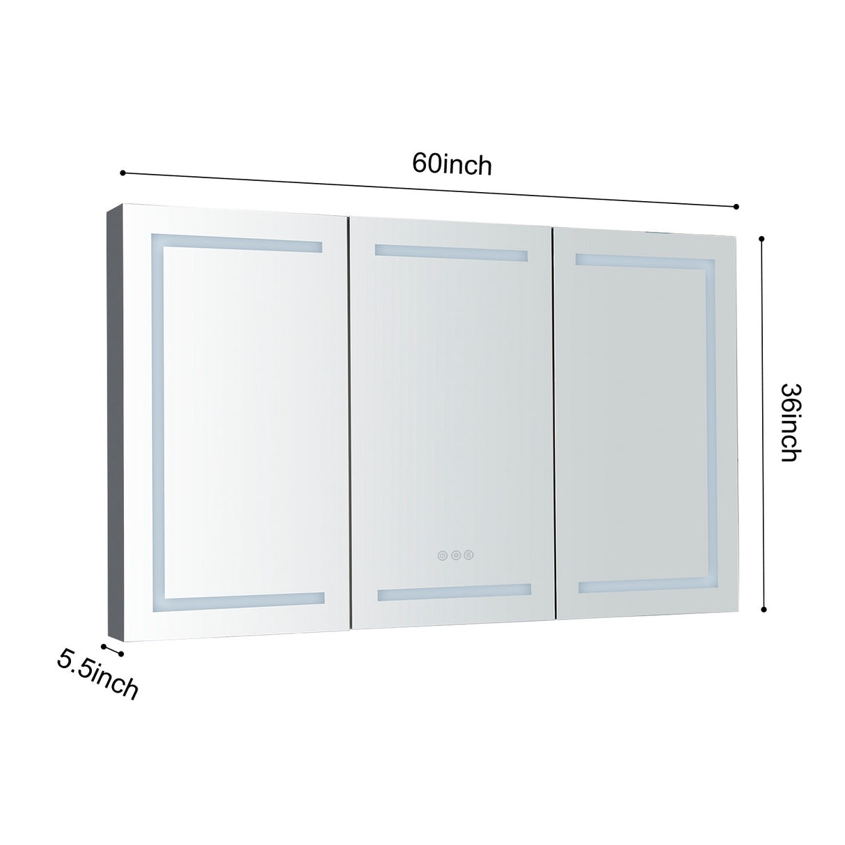 60 x 36 Inch LED Lighted Bathroom Medicine Cabinet