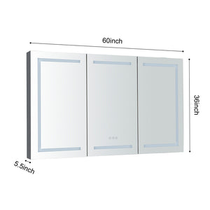 60 x 36 Inch LED Lighted Bathroom Medicine Cabinet