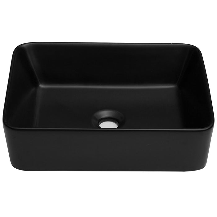 Modern European Design Ceramic Rectangular Vessel Bathroom Sink - White or Black