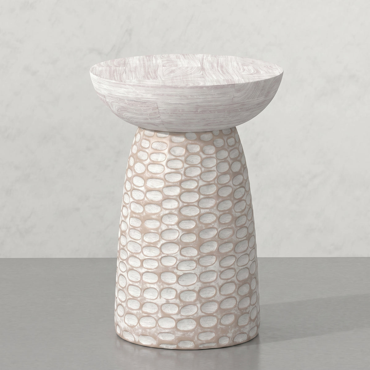 Elmford 13W Round Pedestal Dimple Accent Table