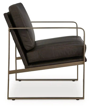 Bradett - Accent Chair - Dark Brown / Gold Finish - Best Buy Furniture