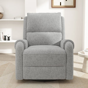 Manual Recliner Massage Chair With Swivel Rocker, 8 Massage Modes, Side Storage Pocket