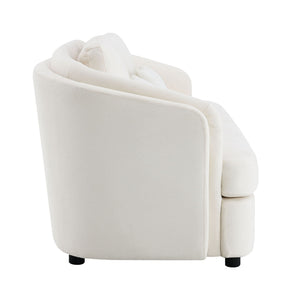 Mariko - Linen Sofa With 2 Toss Pillows - Beige - Best Buy Furniture