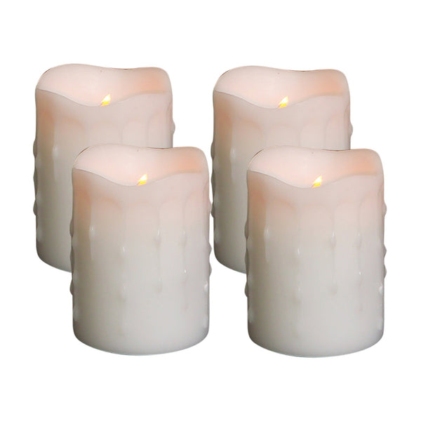 LED-Dripping-Wax-Pillar-Candles-(Set-of-4)-Candles