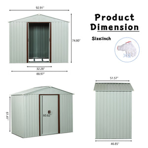 Outdoor Metal Storage Shed Yx48 - White
