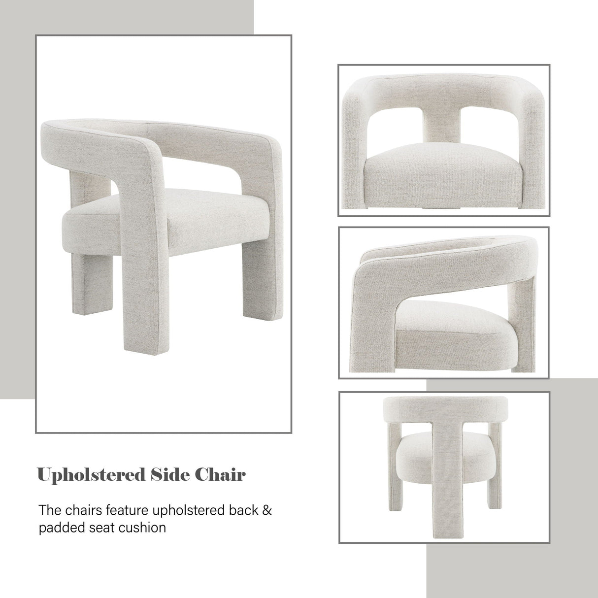 Lomas - Boucle Side Chair (Set of 2) - Beige - Best Buy Furniture