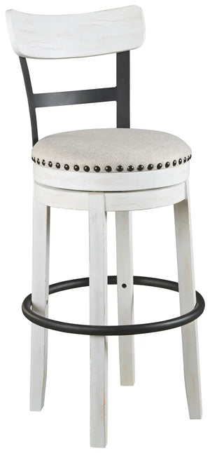 Valebeck - Tall Upholstered Swivel Barstool - Best Buy Furniture