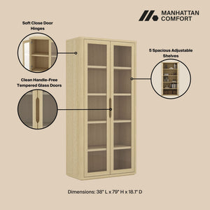Rivington - Bookcase Cabinet With Glass Doors