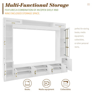 Wall Unit Entertainment Center With Bookshelves For TVs Up To 80"