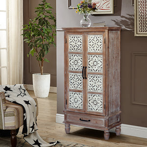 55.12'' Tall Tower Storage Cabinet - Rustic Wood Sideboard