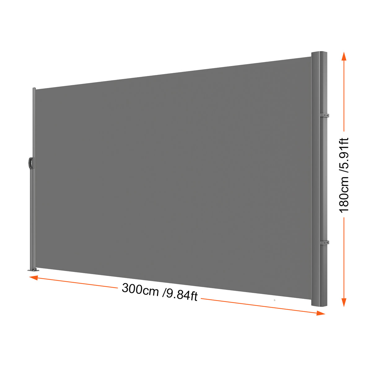 Retractable Side Awning, 71''-118'' Full Aluminum Rust-Proof Outdoor Privacy Screen