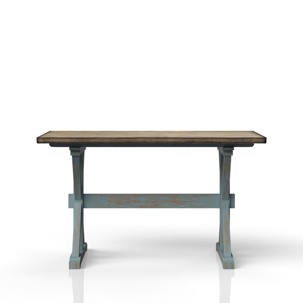 X Based Counter Height Dining Table - Aqua Blue