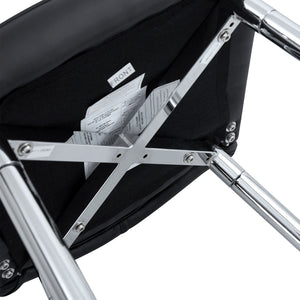 Modern Bar Chair Set Streamlined Backrest Metal Legs 2 Pieces - Black / Silver