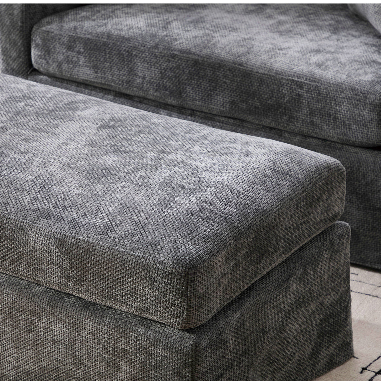 Accent Chair With Ottoman, Includes 2 Bolster Pillows