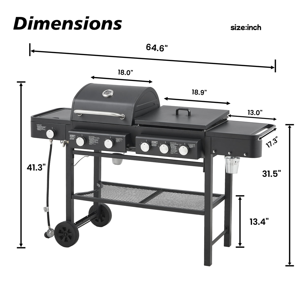All-in-One Propane Gas Grill with Grilling & Griddling Functions