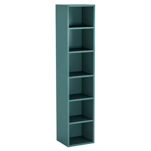 6 Tier Narrow Corner Cube Bookcase Storage, Freestanding Shelf With Open Cubes For Living Room