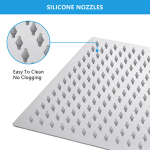 Ultra Thin Square Rainfall Shower Head Stainless Steel, Wall Or Ceiling Mount