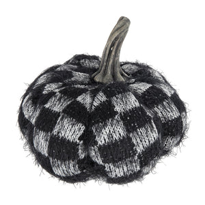 Set of 2 Fabric Black Pumpkins