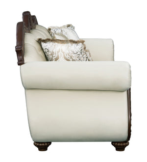 Pierce - Sofa With 5 Pillows - Beige / Cherry - Best Buy Furniture