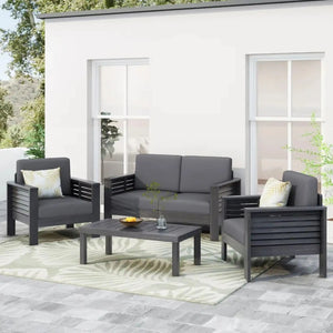 Acacia Wood Loveseat And Coffee Table Set With Cushions - Best Buy Furniture