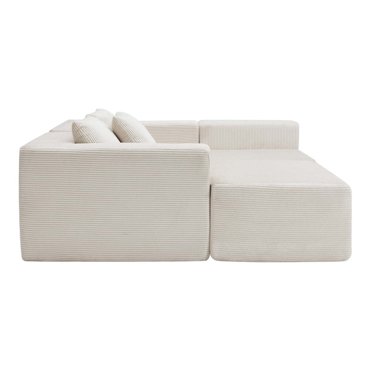 107" Compressed Sectional Sofa (Beige)