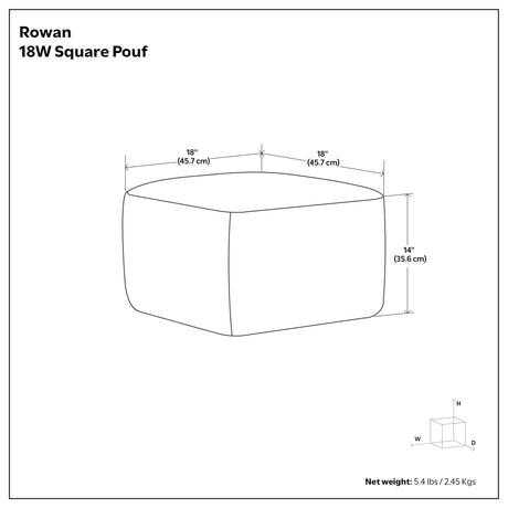 Rowan - Square Pouf Ottoman - Natural